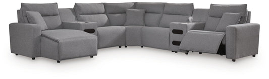 Modmax II 7-Piece Power Reclining Sectional with Chaise and Audio Consoles - alternate view 2