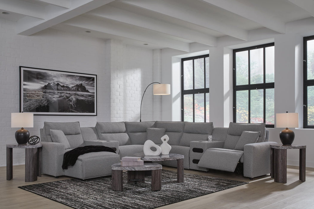 Modmax II 7-Piece Power Reclining Sectional with Chaise and Audio Consoles - alternate view 3