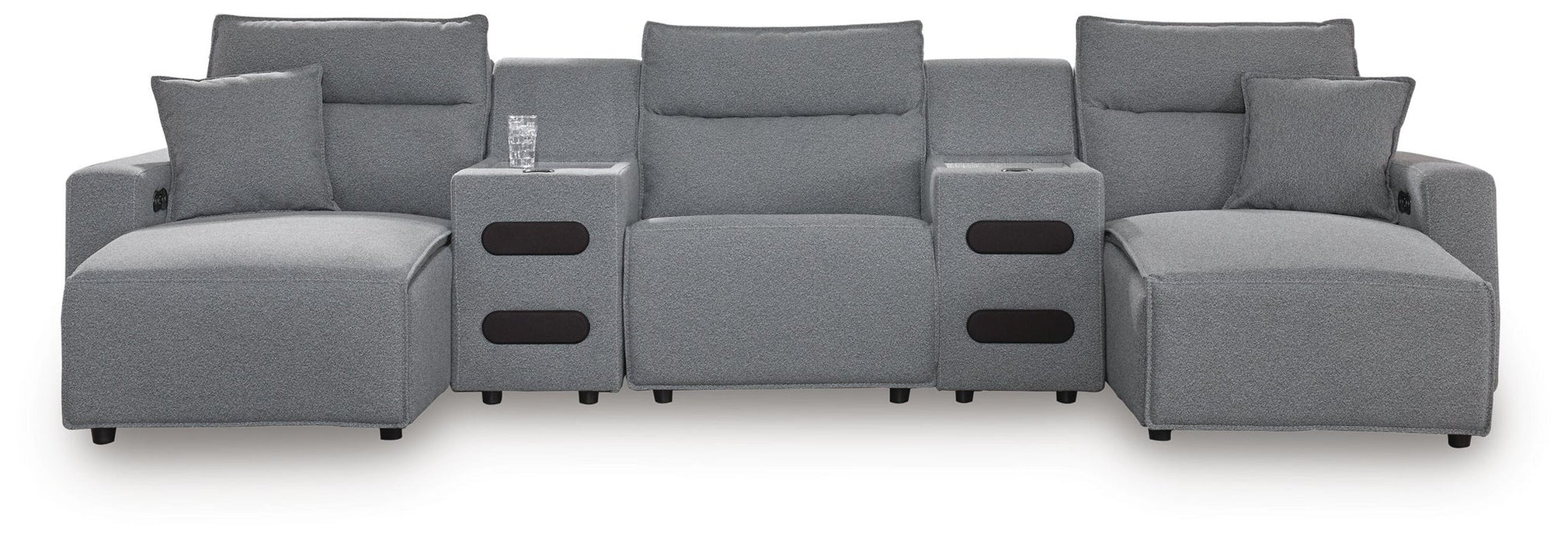 Modmax II 5-Piece Power Reclining Sectional with Chaise and Audio Consoles - alternate view 2