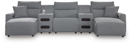 Modmax II 5-Piece Power Reclining Sectional with Chaise and Audio Consoles - alternate view 2