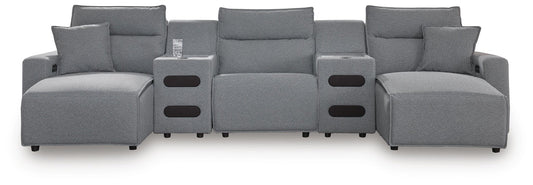 Modmax II 5-Piece Power Reclining Sectional with Chaise and Audio Consoles - alternate view 2