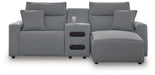 Modmax II 3-Piece Power Reclining Sectional with Chaise and Audio Console - alternate view 2