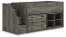 Frandern Twin Loft Bed with Bookcase and Drawer Storage - alternate view 3