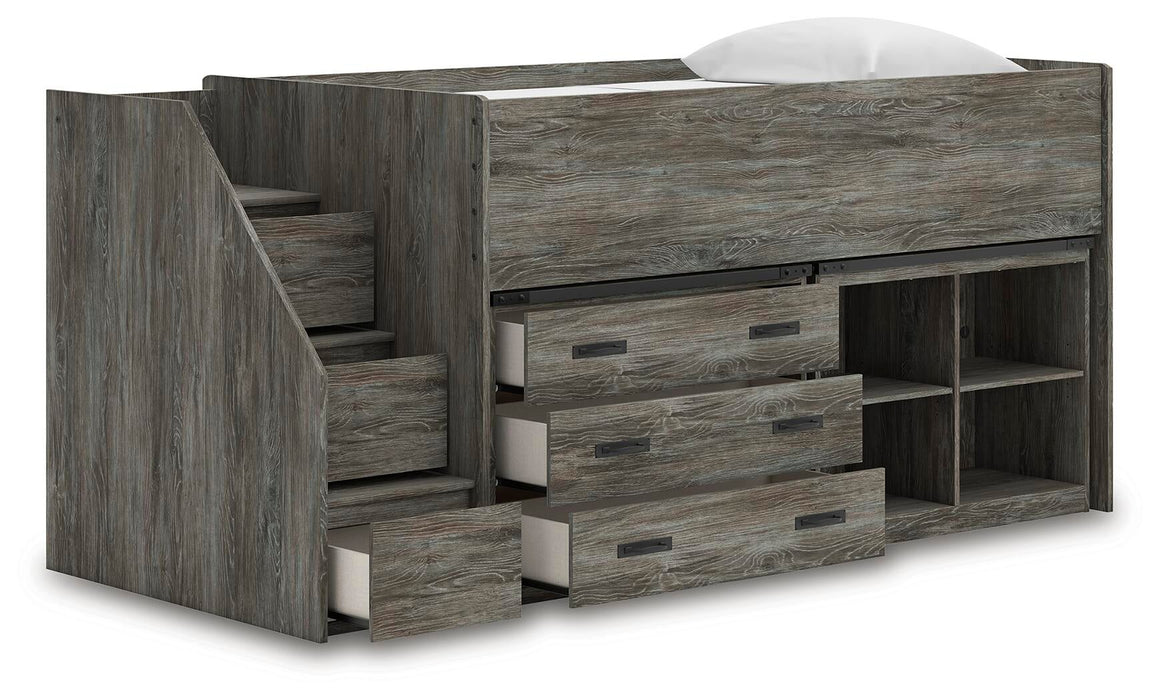 Frandern Twin Loft Bed with Bookcase and Drawer Storage - alternate view 4