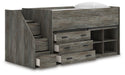 Frandern Twin Loft Bed with Bookcase and Drawer Storage - alternate view 4