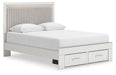 Zuraleus Queen Upholstered Panel Platform Storage Bed - alternate view 2