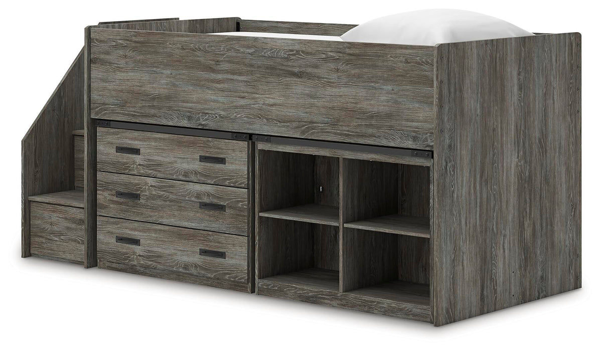 Frandern Twin Loft Bed with Bookcase and Drawer Storage - alternate view 5