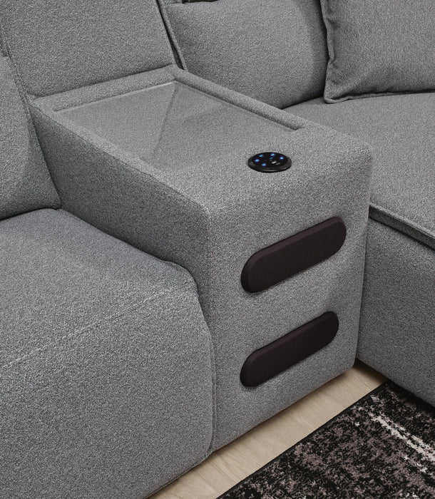 Modmax II 6-Piece Reclining Sectional with Chaise and Audio Console - alternate view 4