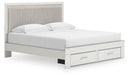 Zuraleus King Upholstered Panel Platform Storage Bed - alternate view 2