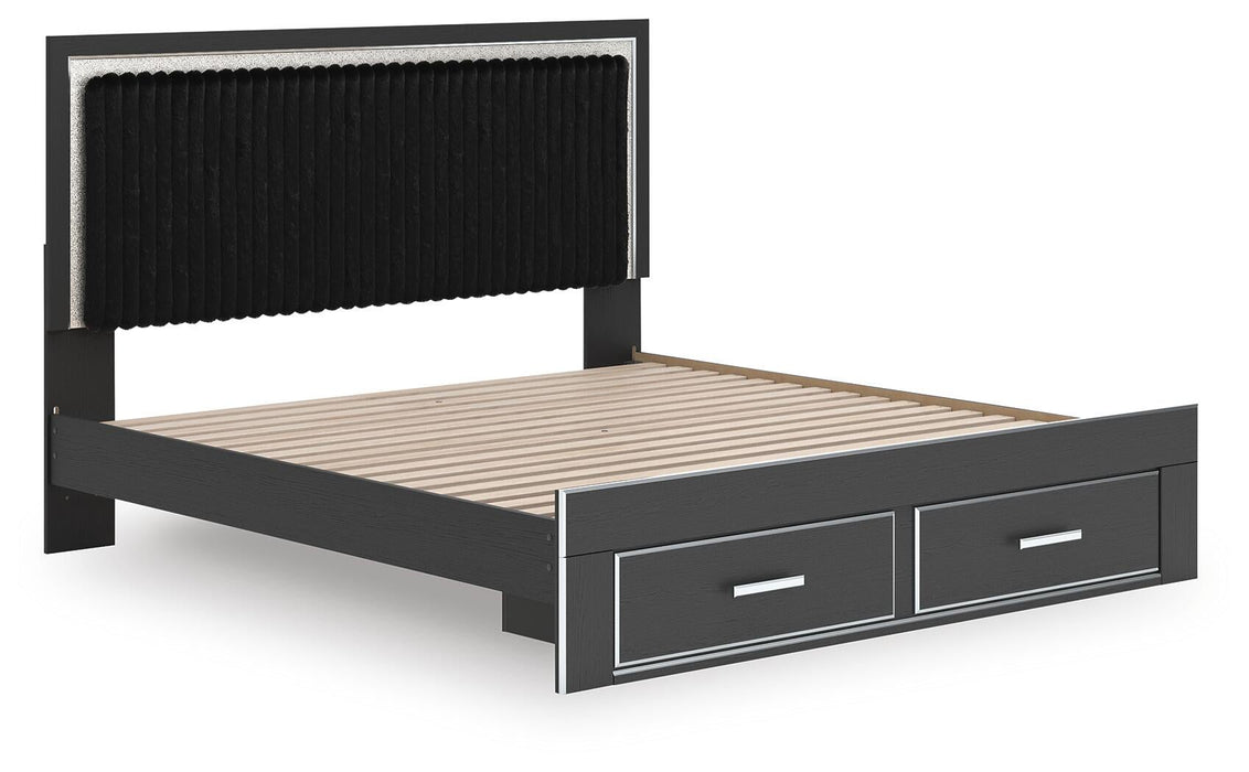 Zuraleus King Upholstered Panel Storage Bed - alternate view 3