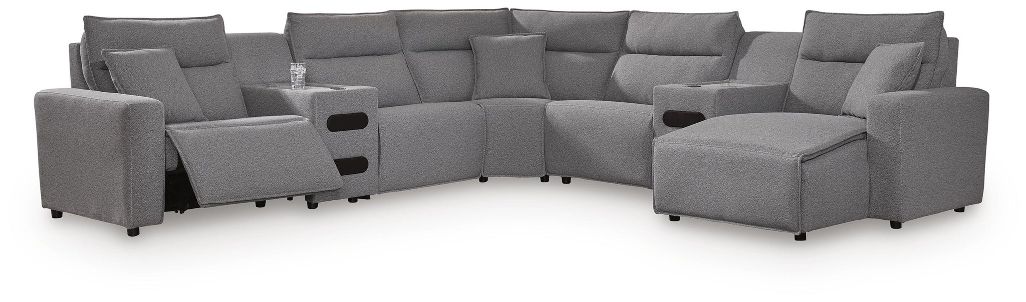 Modmax II 7-Piece Power Reclining Sectional with Chaise and Audio Consoles - alternate view 2