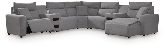 Modmax II 7-Piece Power Reclining Sectional with Chaise and Audio Consoles - alternate view 2