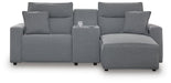 Modmax II 3-Piece Power Reclining Sectional with Chaise and Console - alternate view 2