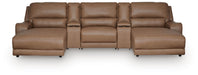 DeepWakes 5-Piece Reclining Sectional with Double Chaise and Storage Consoles