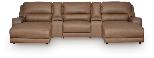 DeepWakes 5-Piece Reclining Sectional with Double Chaise and Storage Consoles