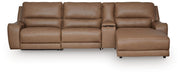 DeepWakes 4-Piece Reclining Sectional with Chaise and Storage Console