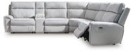 Social Pointe 6-Piece Reclining Sectional with Storage Console - alternate view 2