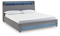 Finigale California King Upholstered Bed with Wireless Audio - alternate view 2