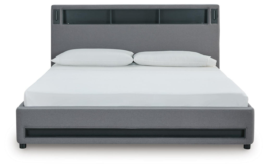 Finigale California King Upholstered Bed with Wireless Audio - alternate view 7