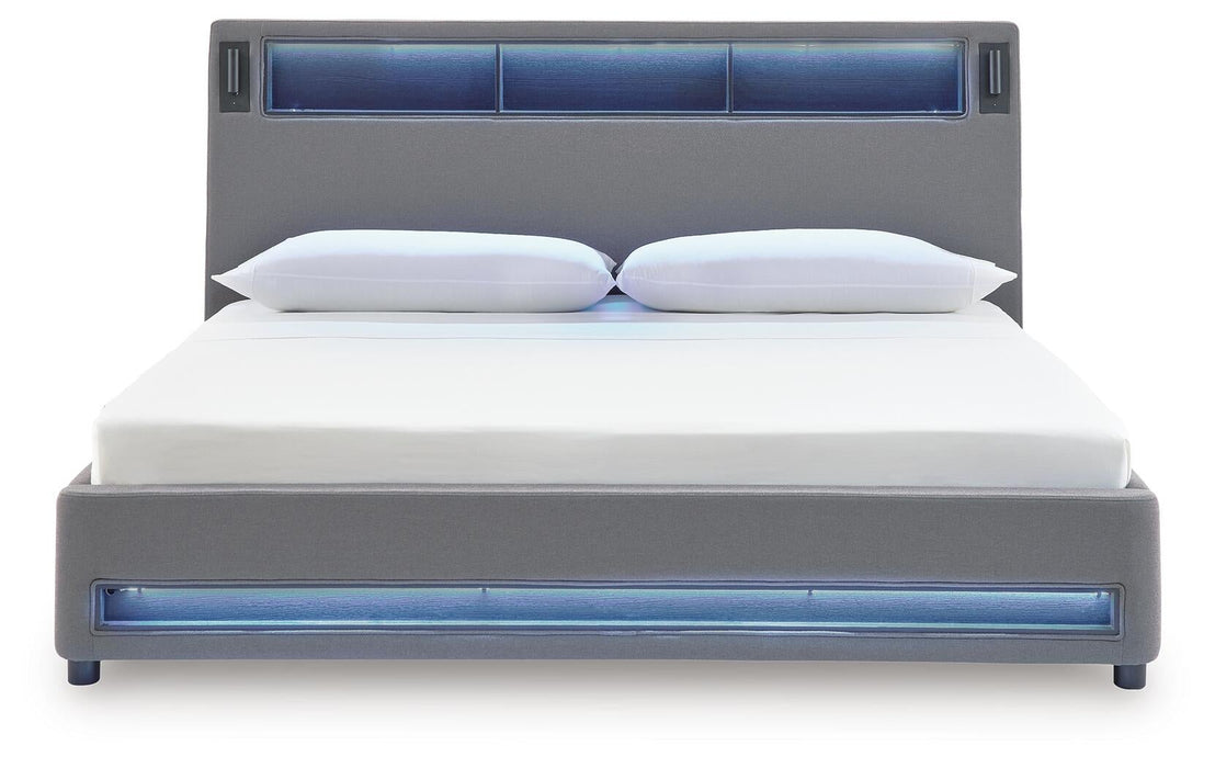 Finigale California King Upholstered Bed with Wireless Audio - alternate view 6