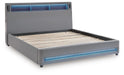 Finigale California King Upholstered Bed with Wireless Audio - alternate view 4