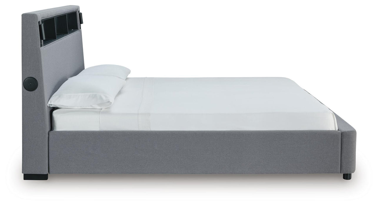 Finigale California King Upholstered Bed with Wireless Audio - alternate view 18