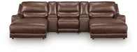 DeepWakes 5-Piece Reclining Sectional with Double Chaise and Storage Consoles