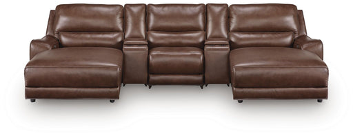 DeepWakes 5-Piece Reclining Sectional with Double Chaise and Storage Consoles