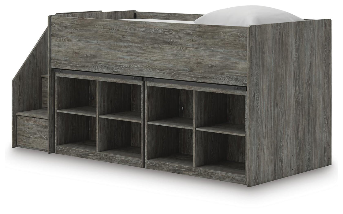 Frandern Twin Loft Bed with Bookcase Storage - alternate view 2