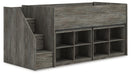 Frandern Twin Loft Bed with Bookcase Storage - alternate view 3