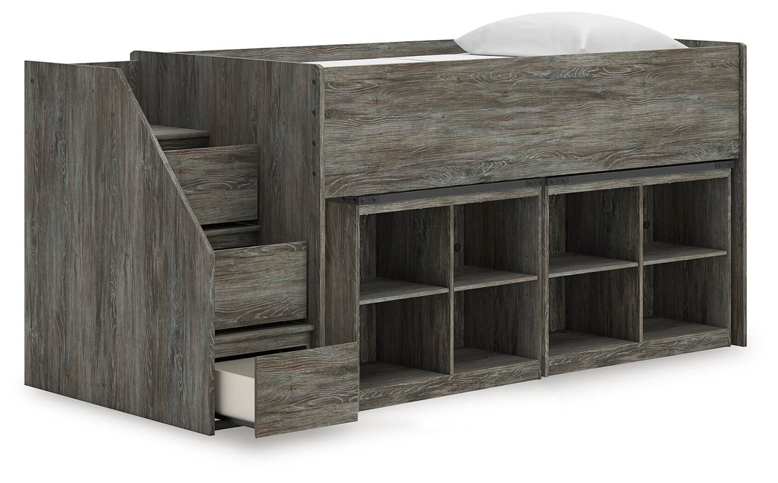 Frandern Twin Loft Bed with Bookcase Storage - alternate view 4
