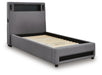 Finigale Twin Upholstered Bed with Wireless Audio - alternate view 3