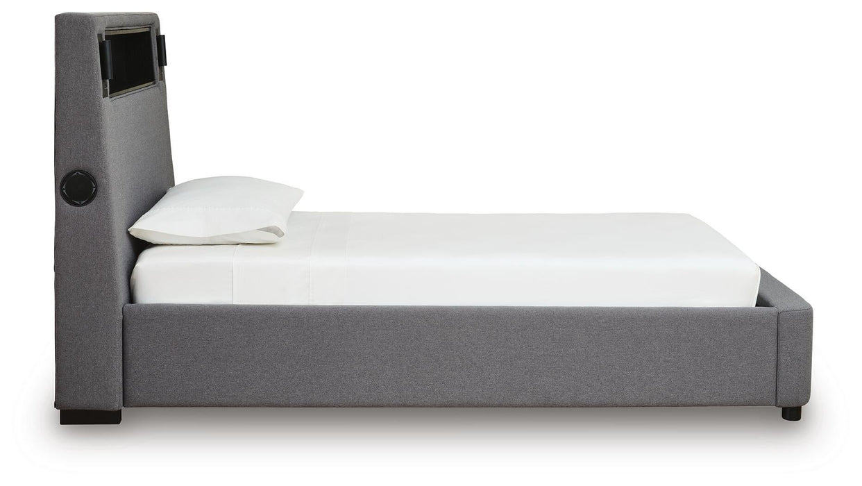 Finigale Twin Upholstered Bed with Wireless Audio - alternate view 16
