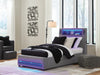 Finigale Twin Upholstered Bed with Wireless Audio - alternate view 6