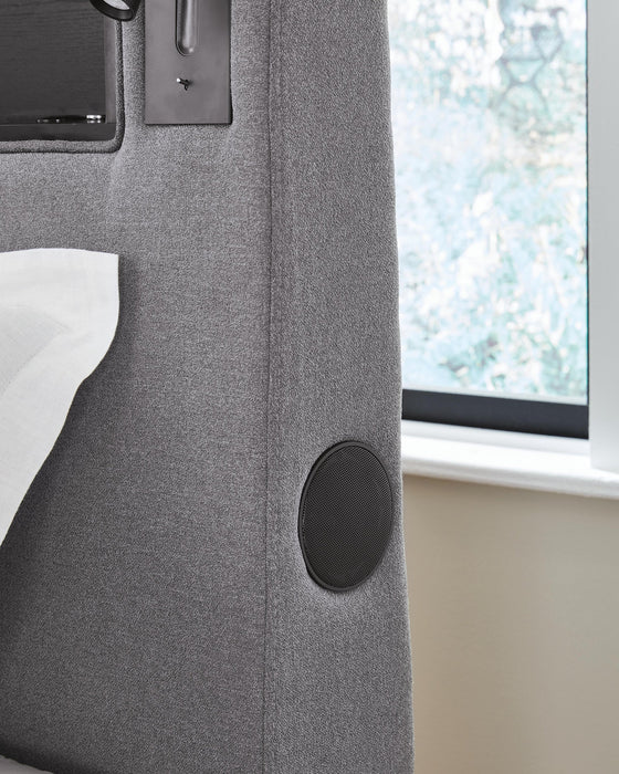 Finigale Twin Upholstered Bed with Wireless Audio - alternate view 13