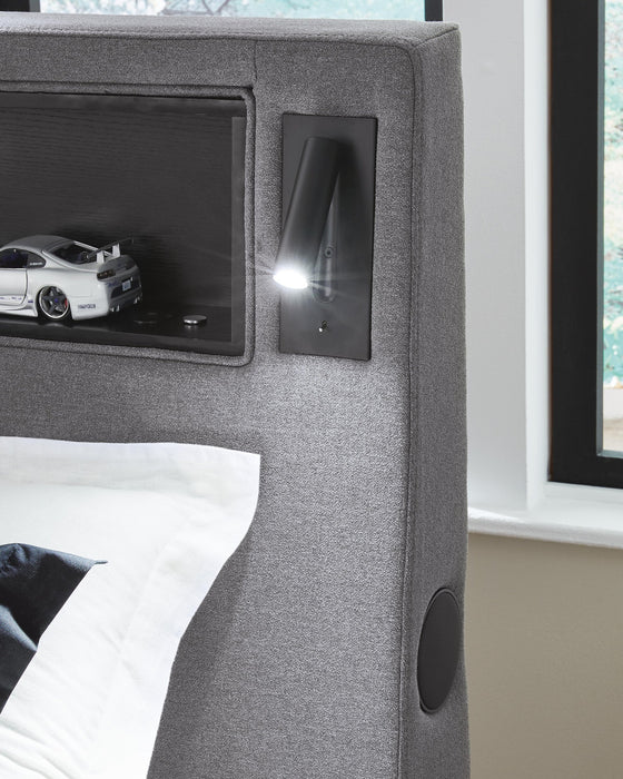 Finigale Twin Upholstered Bed with Wireless Audio - alternate view 12