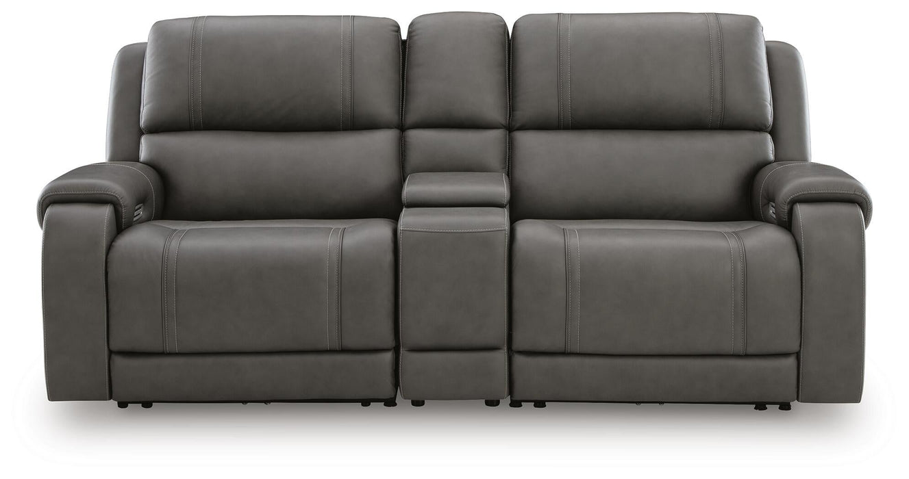 5Z - Pittson 3-Piece Power Reclining Sectional Loveseat with Console - alternate view 2