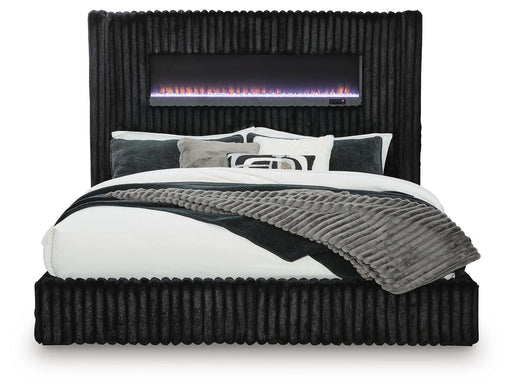 Tayleena King Upholstered Bed with Fireplace and Wireless Audio - alternate view 2