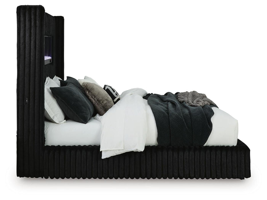 Tayleena King Upholstered Bed with Fireplace and Wireless Audio - alternate view 14