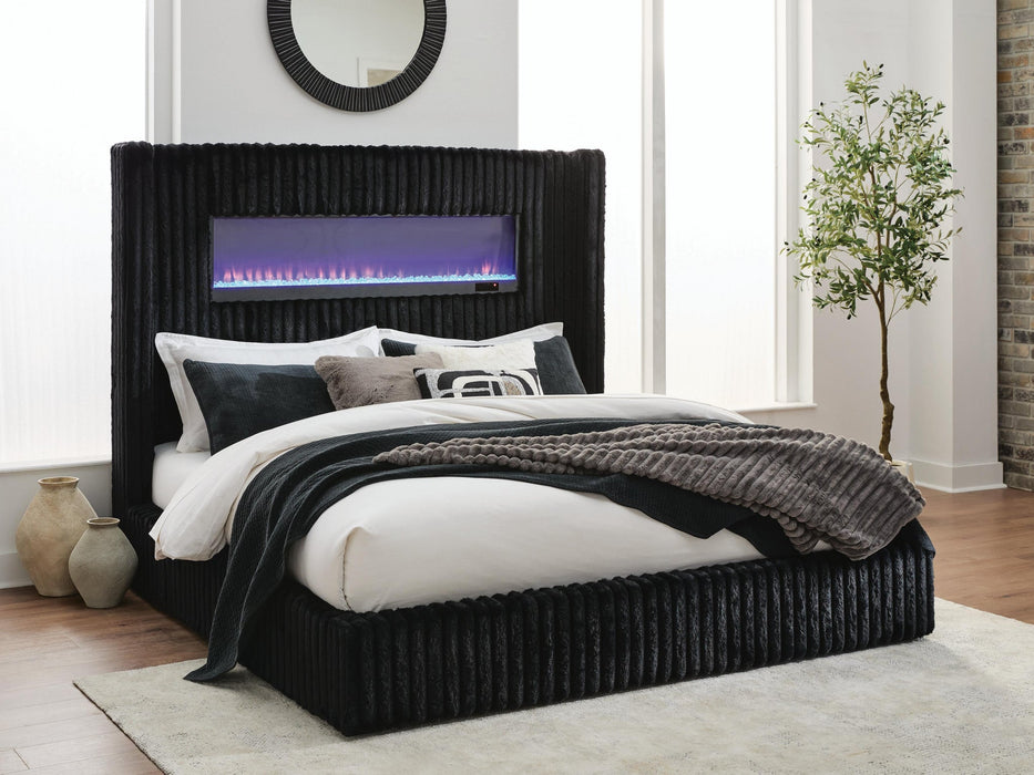 Tayleena Queen Upholstered Bed with Fireplace and Wireless Audio - alternate view 8