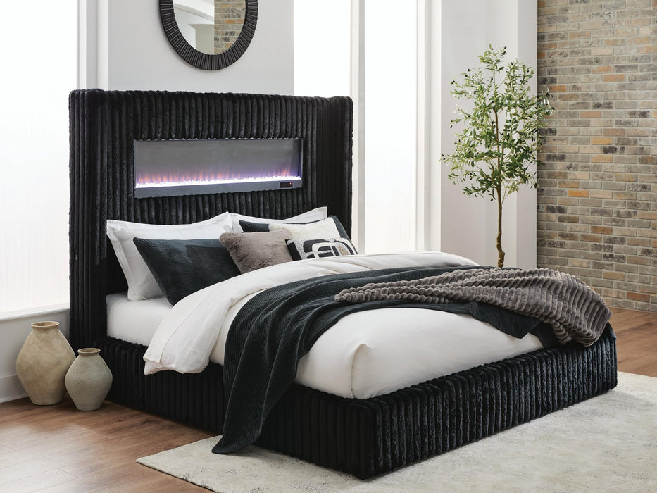 Tayleena Queen Upholstered Bed with Fireplace and Wireless Audio - alternate view 7