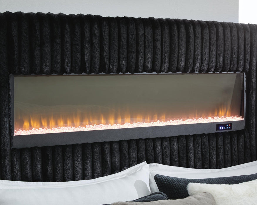 Tayleena Queen Upholstered Bed with Fireplace and Wireless Audio - alternate view 11