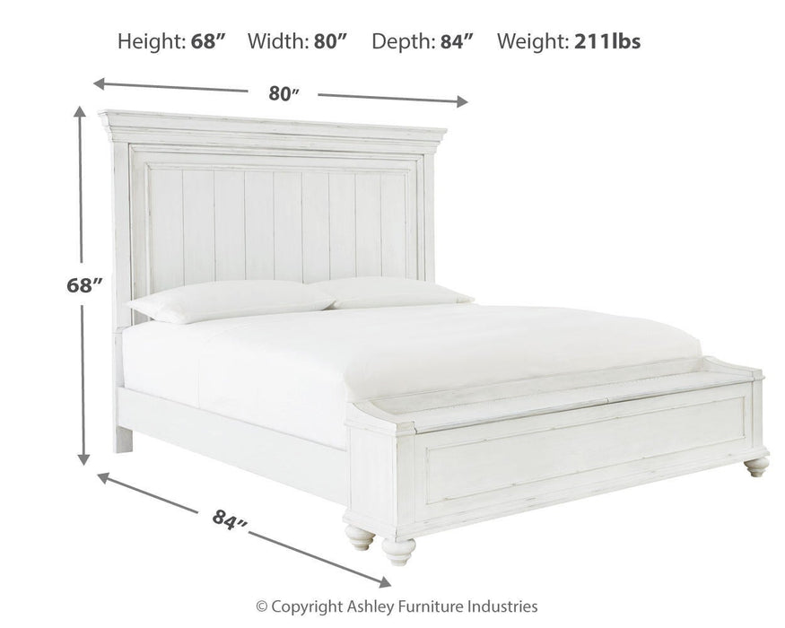 Kanwyn Queen Panel Bed with Storage Bench, Dresser and Mirror - alternate view 4