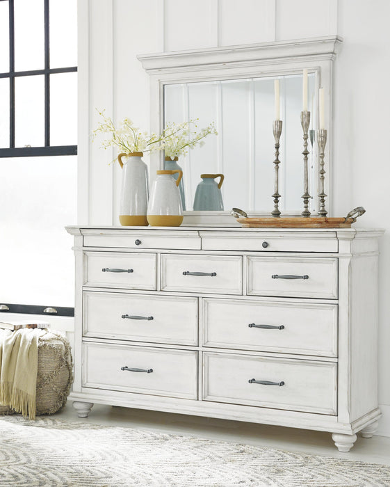 Kanwyn Queen Panel Bed with Storage Bench, Dresser and Mirror - alternate view 2