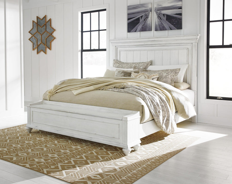 Kanwyn Queen Panel Bed with Storage Bench, Dresser and Mirror - alternate view 3