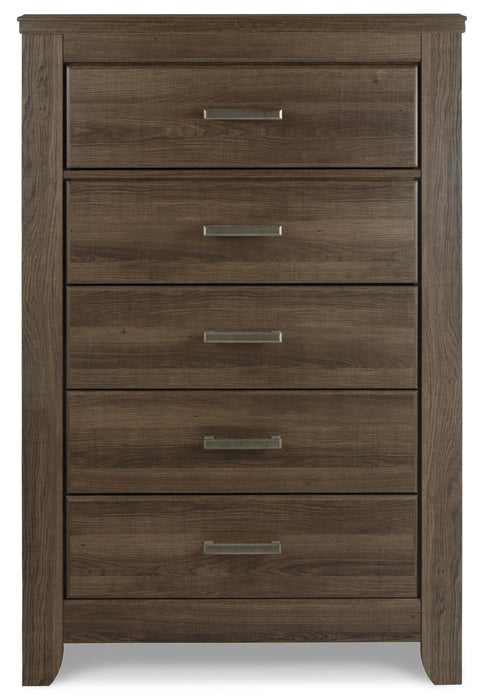 Juararo California King Panel Bed with Mirrored Dresser, Chest and Nightstand - alternate view 9