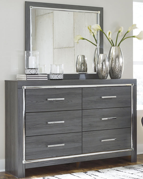 Lodanna Full Panel Bed with 2 Storage Drawers with Mirrored Dresser - alternate view 2