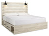 Cambeck King Panel Bed with 2 Storage Drawers with Mirrored Dresser, Chest and Nightstand - alternate view 5