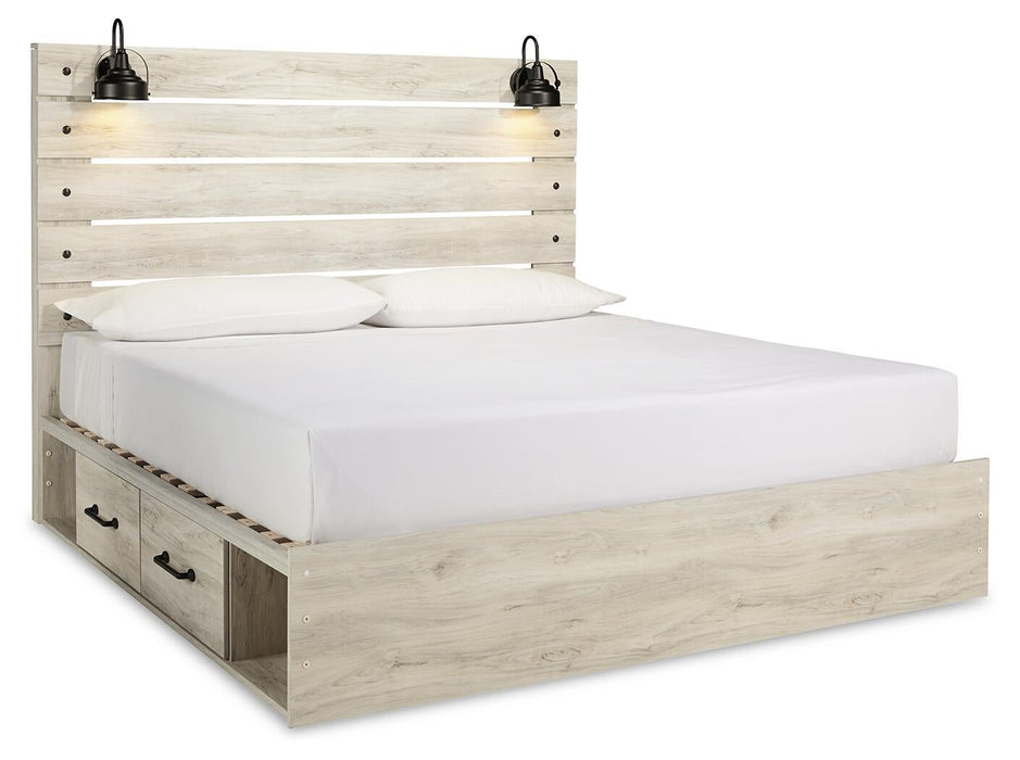 Cambeck King Panel Bed with 2 Storage Drawers with Mirrored Dresser, Chest and Nightstand - alternate view 5