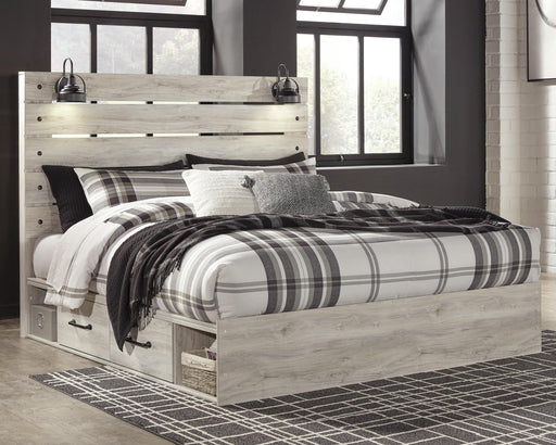 Cambeck King Panel Bed with 2 Storage Drawers with Mirrored Dresser, Chest and Nightstand - alternate view 2